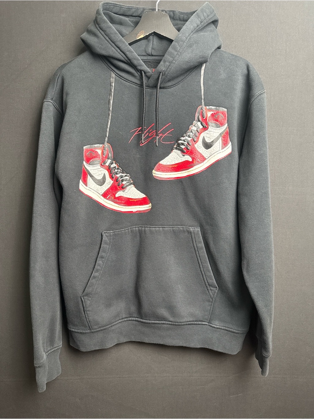 Black Hoodie with Red Sneaker Graphic Teen Boys
